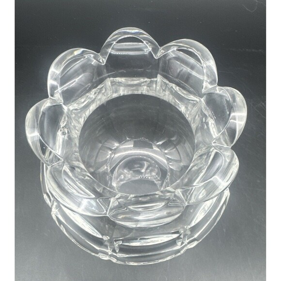 VTG Rogaska Clear Crystal Vase Scalloped Edge Heavy 5” - Picture 3 of 7